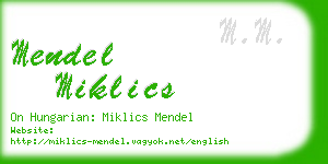 mendel miklics business card